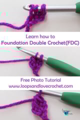 step by step how to crochet foundation double crochet stitch