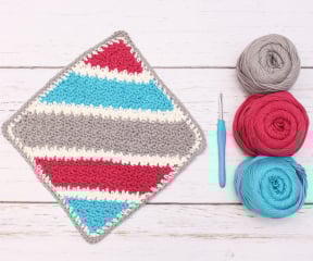 lemon peel stitch dishcloth crochet with yarn