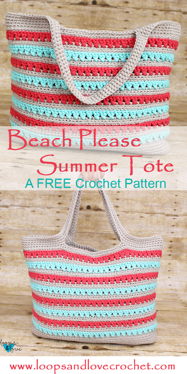 Beach Please Summer Tote - Free Crochet Pattern Loops & Love Crochet