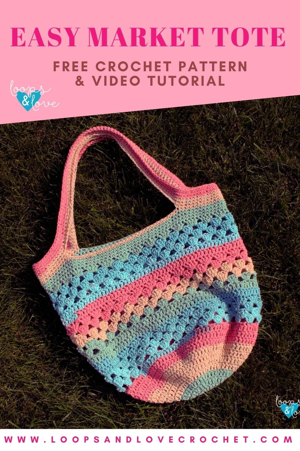 Easy Market Tote - Free Crochet Pattern Loops & Love Crochet