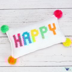 crochet Happy Pillow