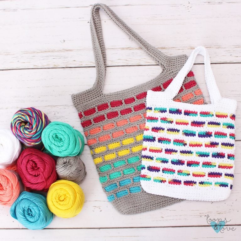 Mosaic Bricks Tote - Free Crochet Pattern