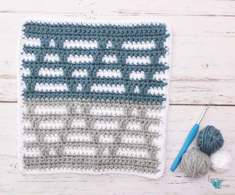 mosaic triangles square in silver, blue, and white