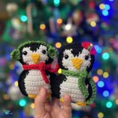 ragdoll style penguin amigurumi christmas themed