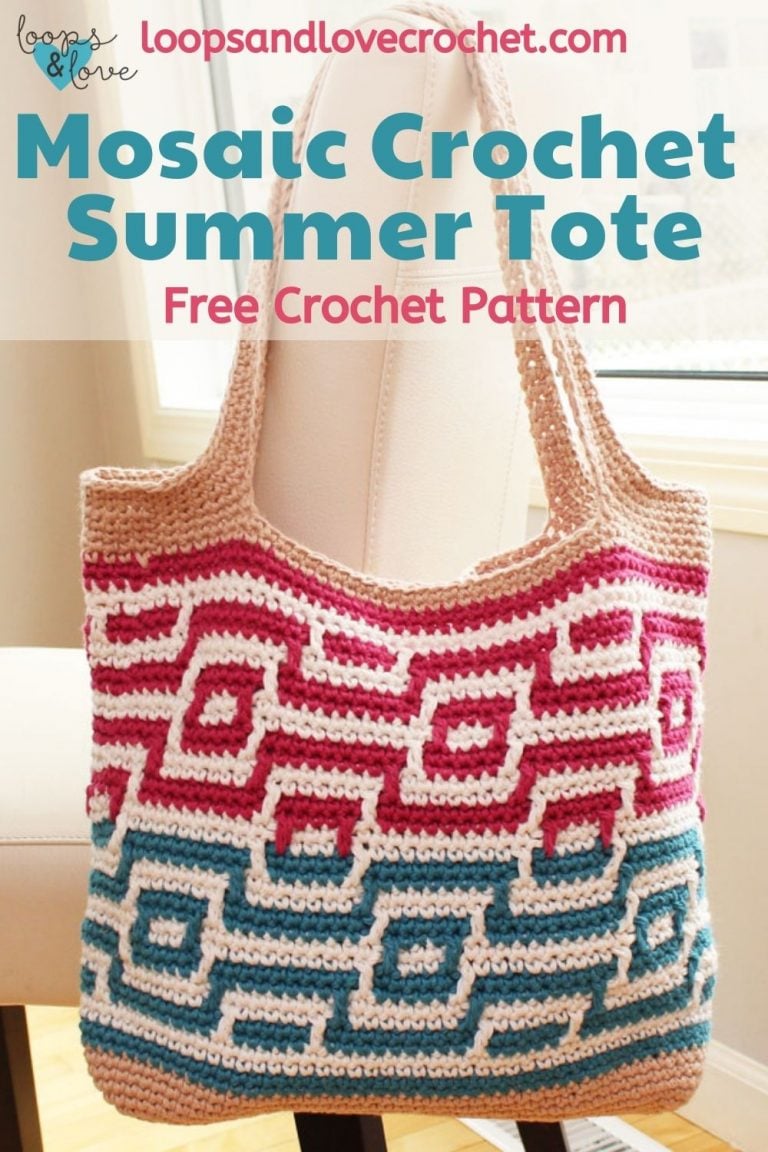 Mosaic Summer Tote - Free Crochet Pattern Loops & Love Crochet