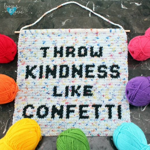 Kindness Wall Hanging Crochet Pattern Loops & Love Crochet
