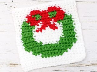 Tapestry Crochet wreath square