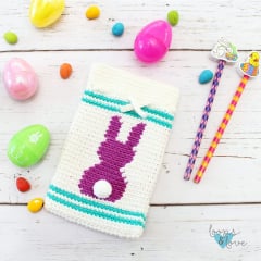 crochet easter bunny drawstring pouch bag