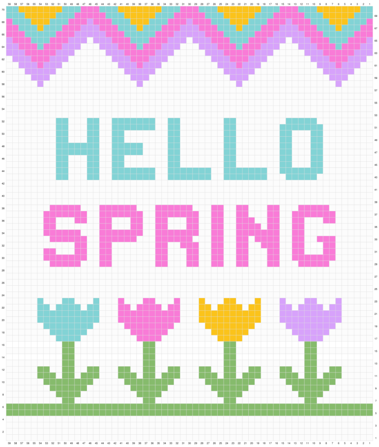 Spring Graph Craft Pattern Spring Wall Hanging - Free Crochet Pattern Loops & Love Crochet