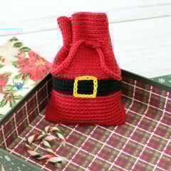 crochet santa belt drawstring pouch bag