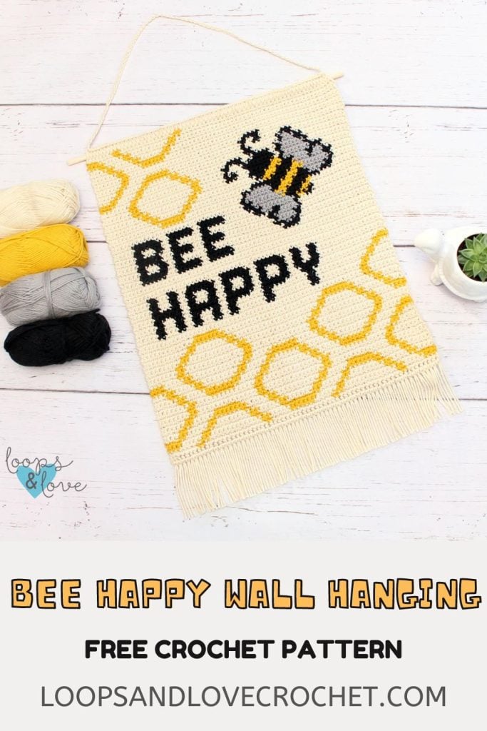 bee happy wall hanging laid flat