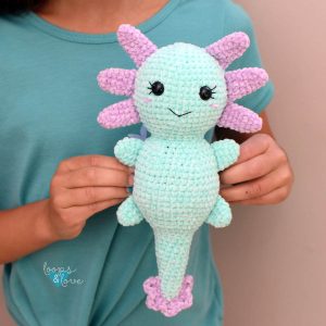 Crochet plush axolotl amigurumi