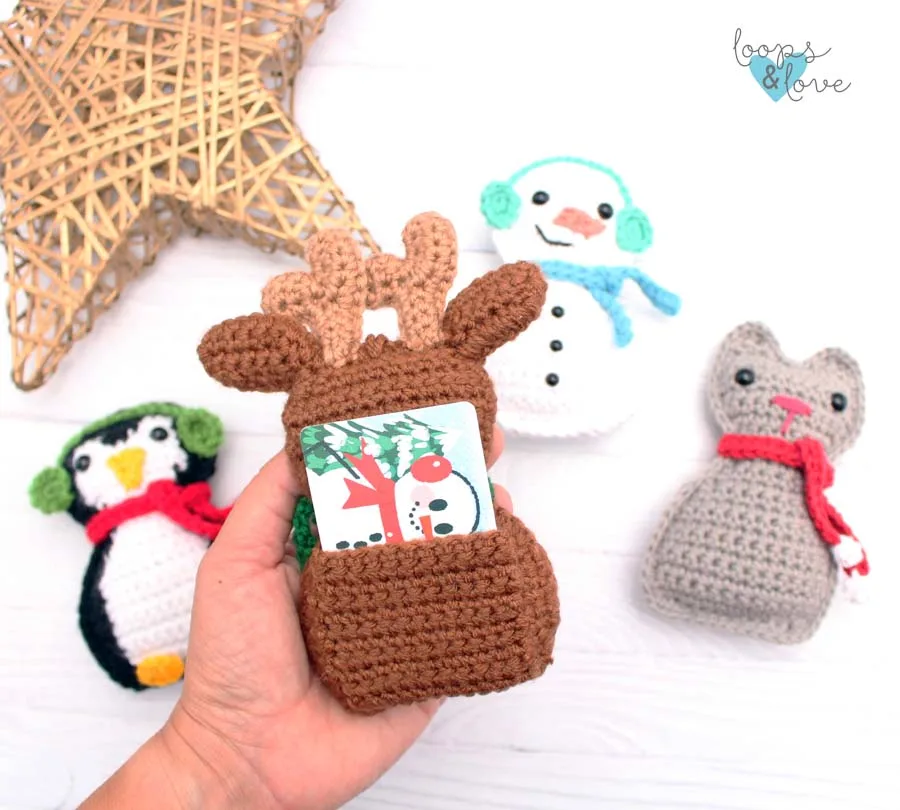 ragdoll reindeer gift card pocket