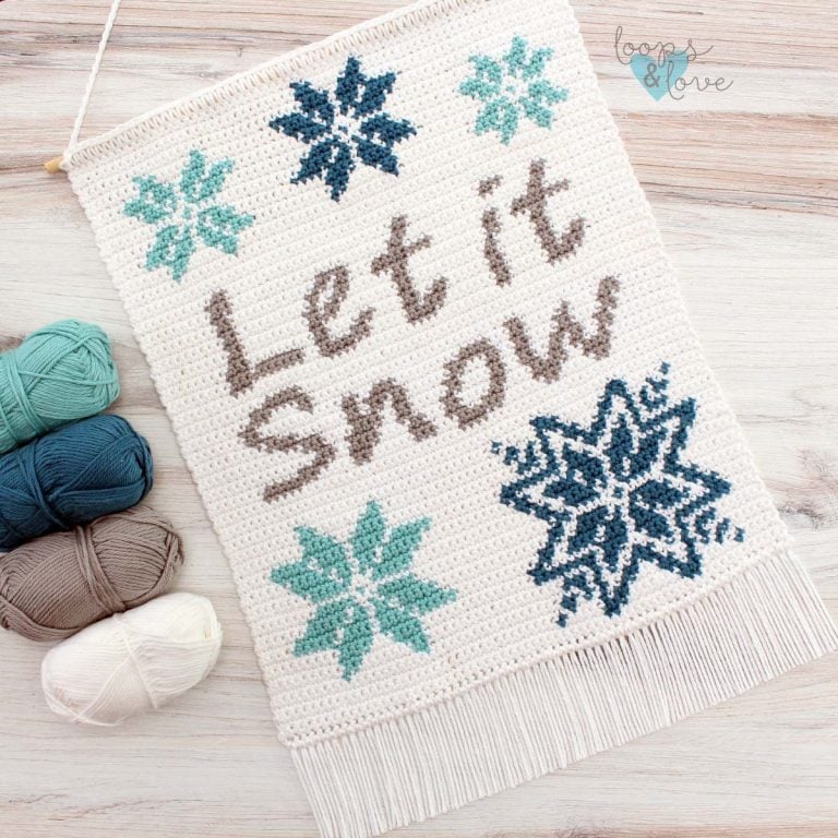 Let It Snow Wall Hanging - Free Crochet Pattern