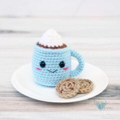 crochet hot chocolate mug and cookies amigurumi set