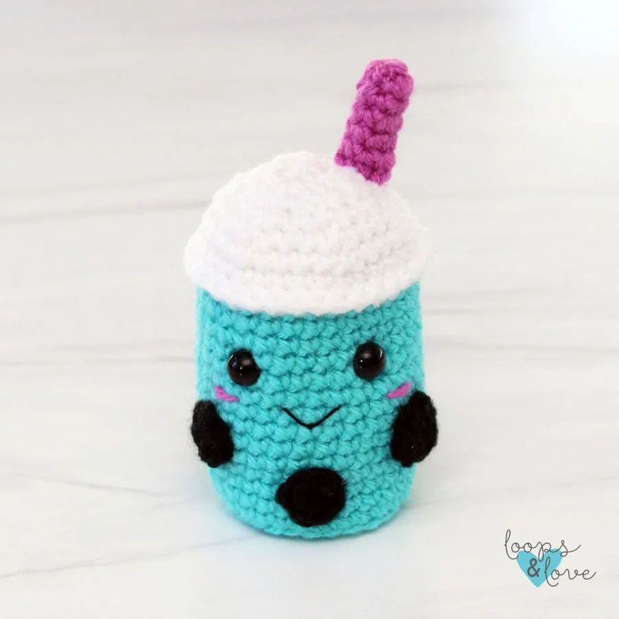 complete mini boba tea amigurumi
