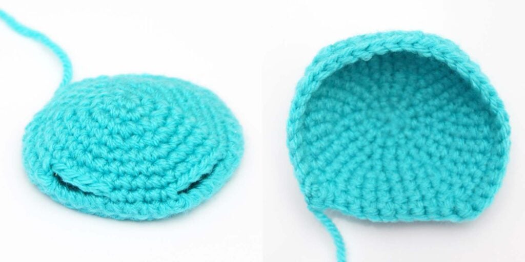 finished crochet hood for capybara