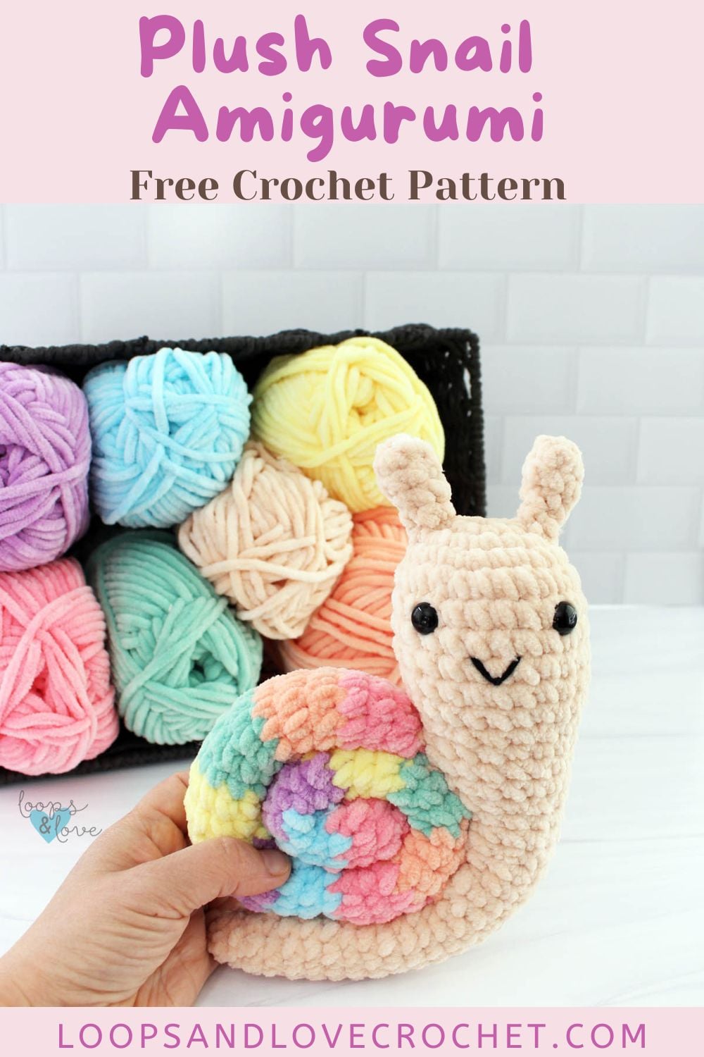 Plush Snail Amigurumi - Free Crochet Pattern Loops & Love Crochet