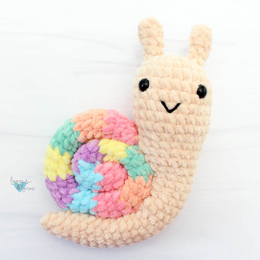 plush snail amigurumi finished