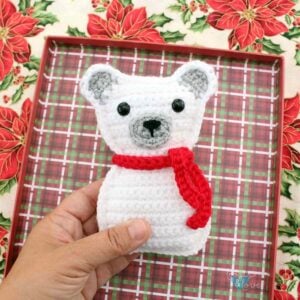 crochet polar bear ornament